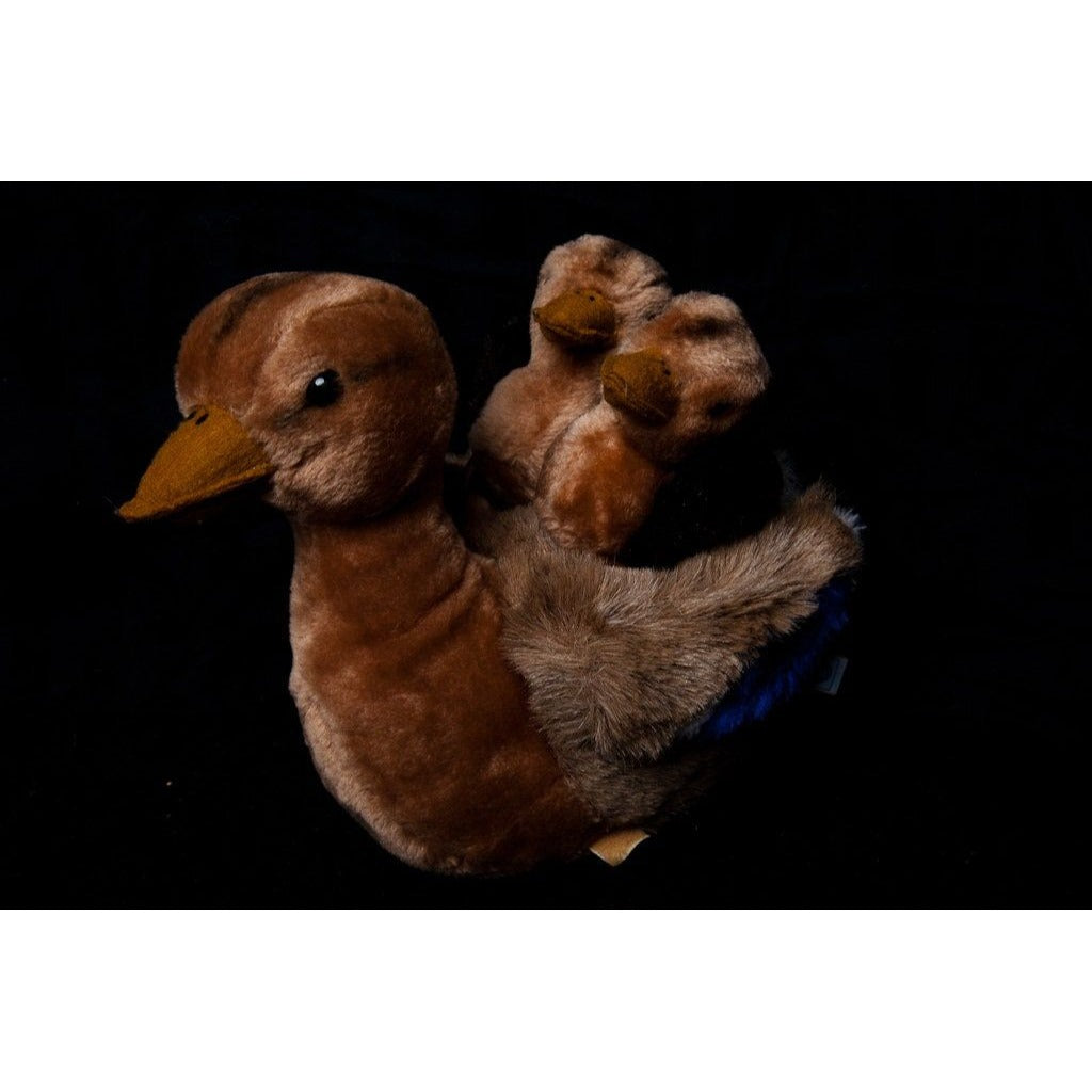 Vintage Duck Mallard R. Dakin Co. 1983 Plush Stuffed Animal With 2 Ducklings Attached NWOT