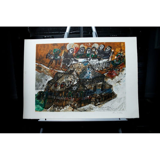 1968 Theo Tobiasse "Diaspora" No. 5 Hand Colored Lithographs Suite Of 18 Hand Signed & Numbered In Pencil