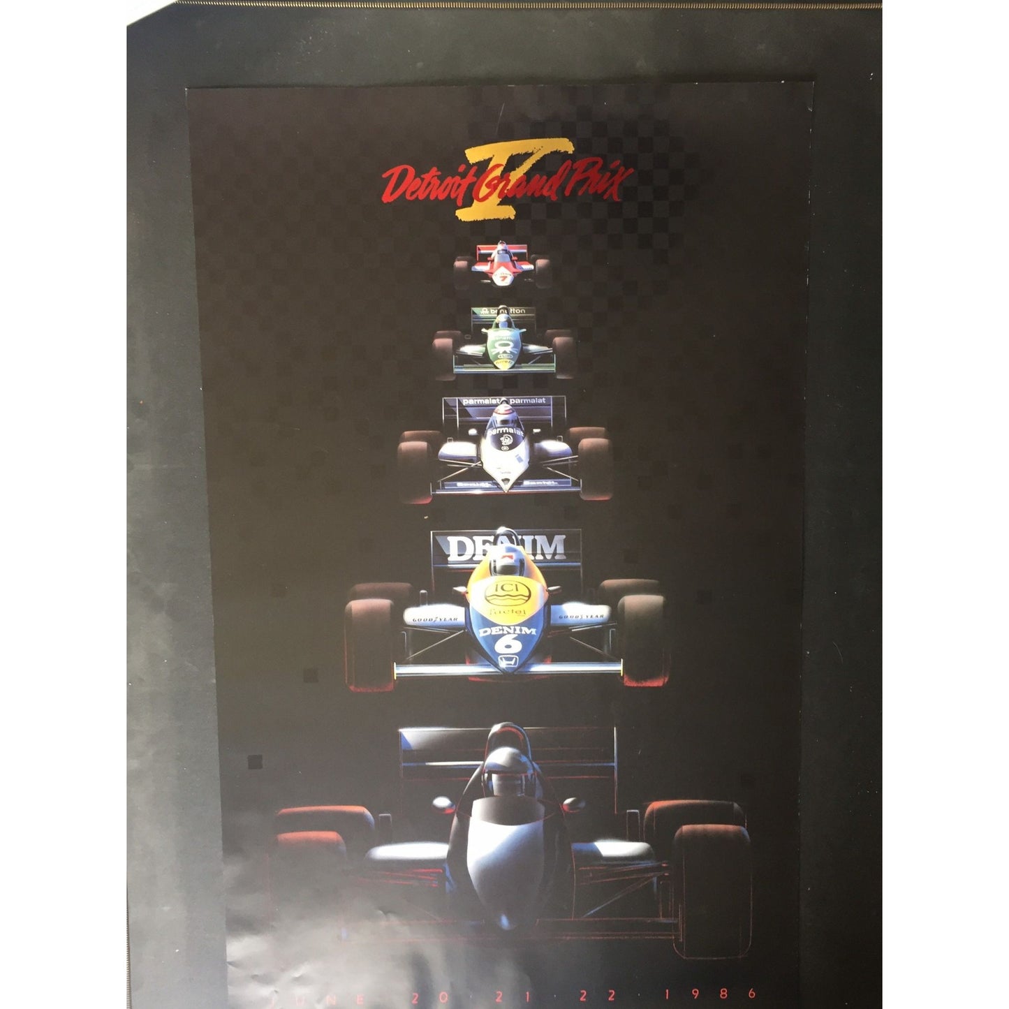 Vintage 1986 Detroit Grand Prix Poster V June 20 21 22 Detroit Renaissance Grand Prix, Inc. 1986