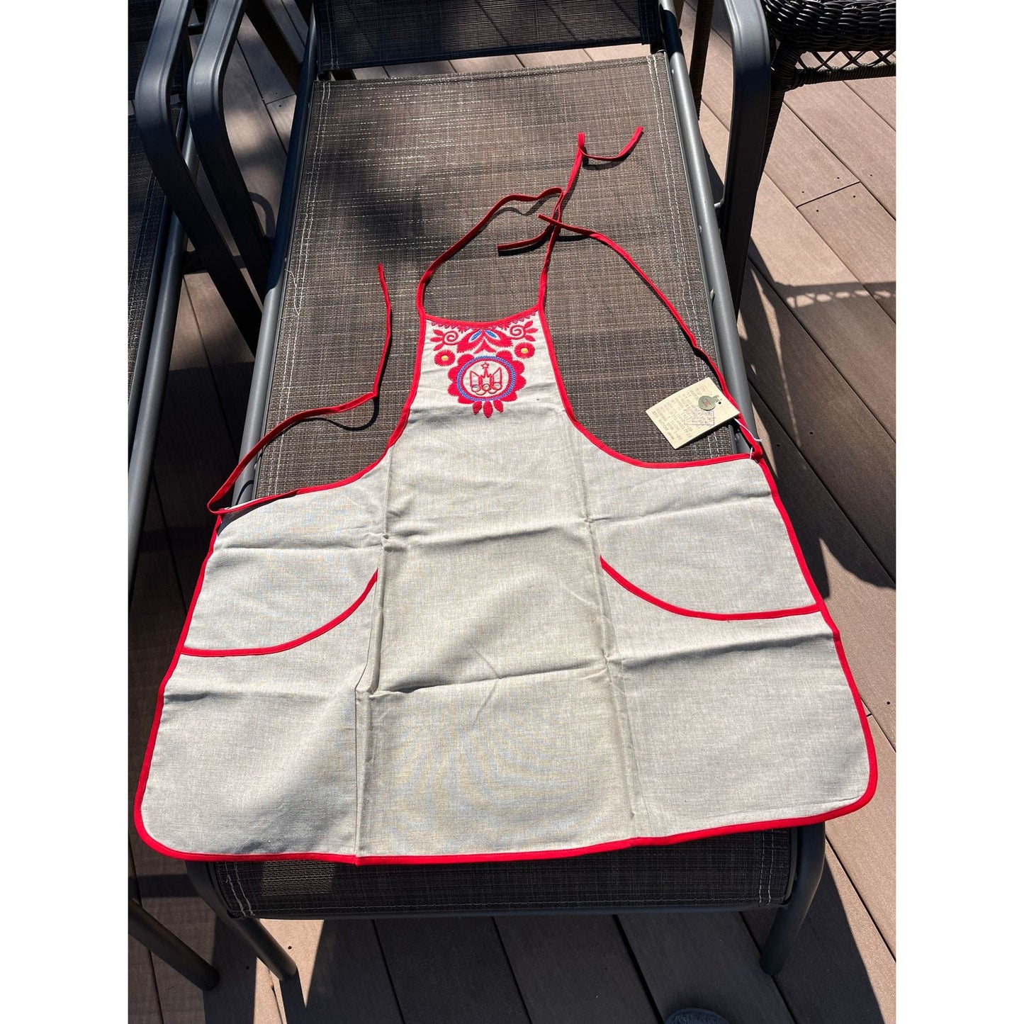 Vintage 1980 Moscow Olympic Apron Embroidery Original NWT Made At The Factory Of N. K. Krupskaya, Russia