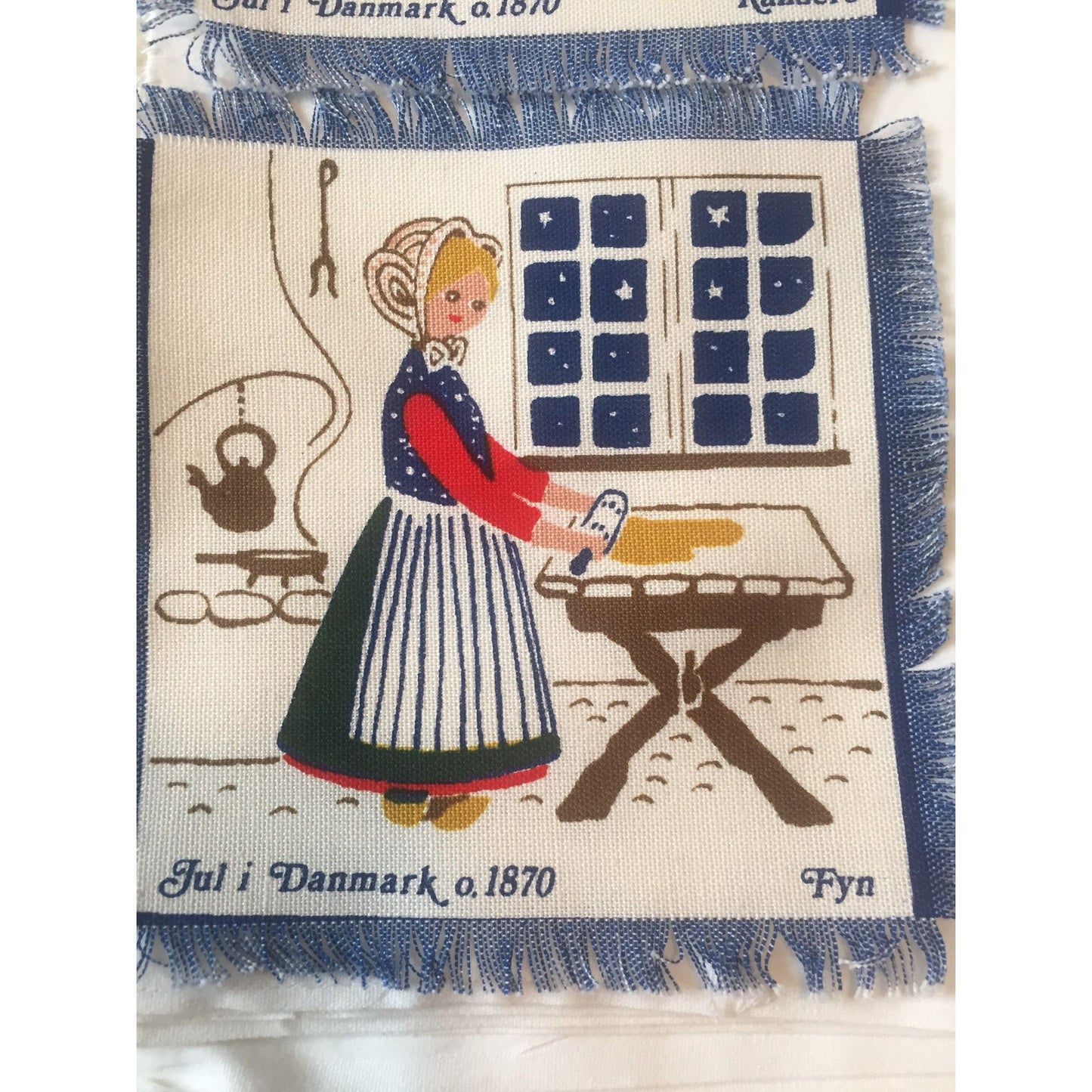 Vintage 6 Cocktail Napkins Danmark 1870 Handmade Linen Denmark Aase Preben Jangaard Chores