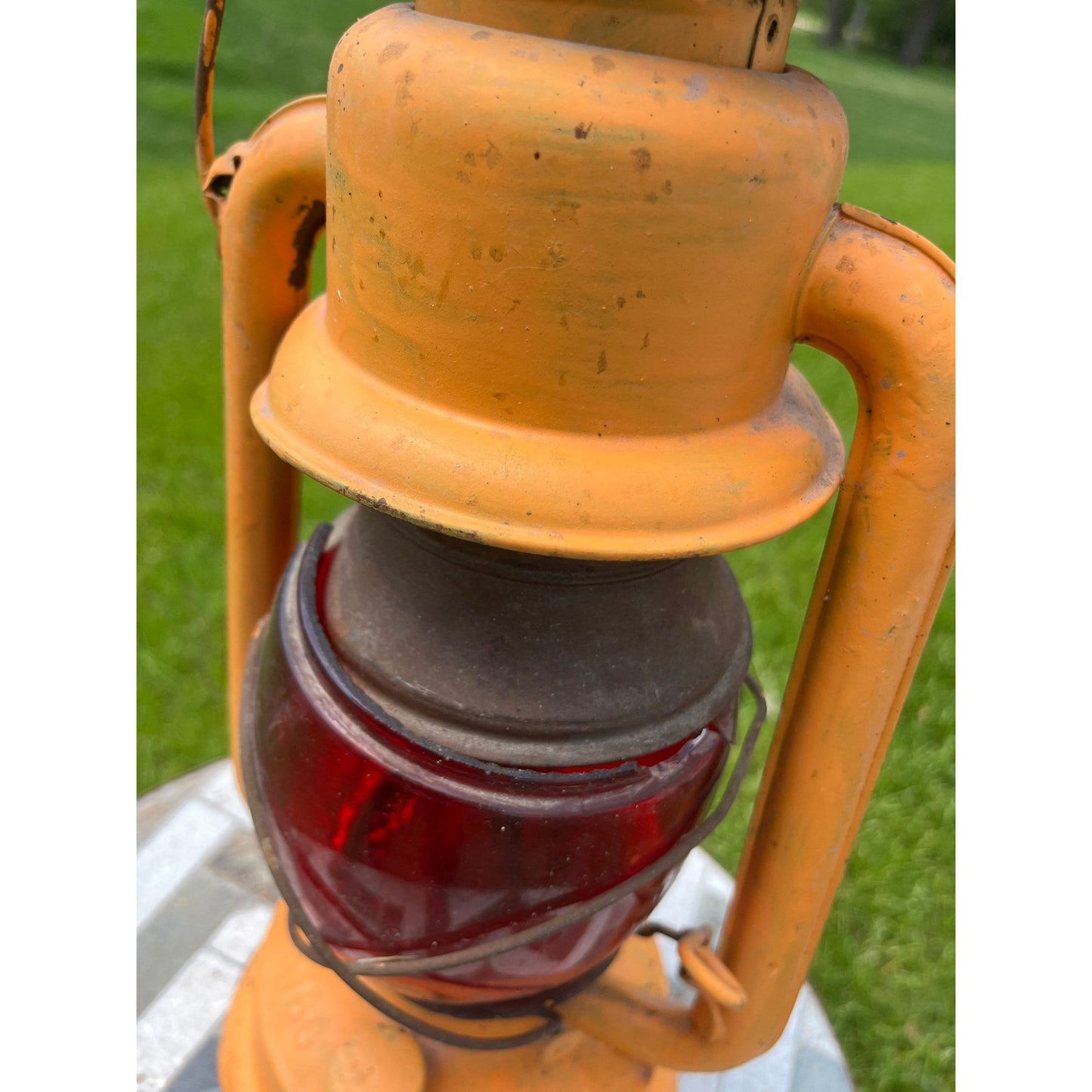 Antique Barn Warning Wedgeway Morley Bros Saginaw Michigan Red Globe Yellow Lantern Railroad No. 6160