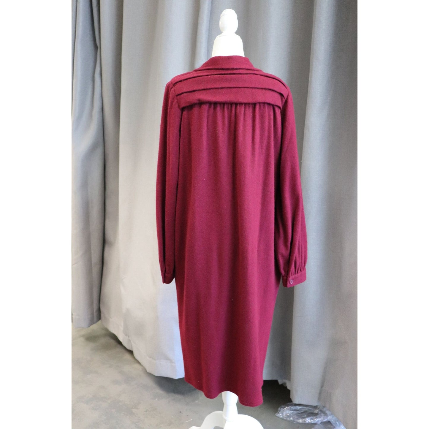 Vtg Deep Red Wool 1960s Valentino Boutique Set Includes Dress, Cape, And Turban Authentic Vintage Valentino Made In France