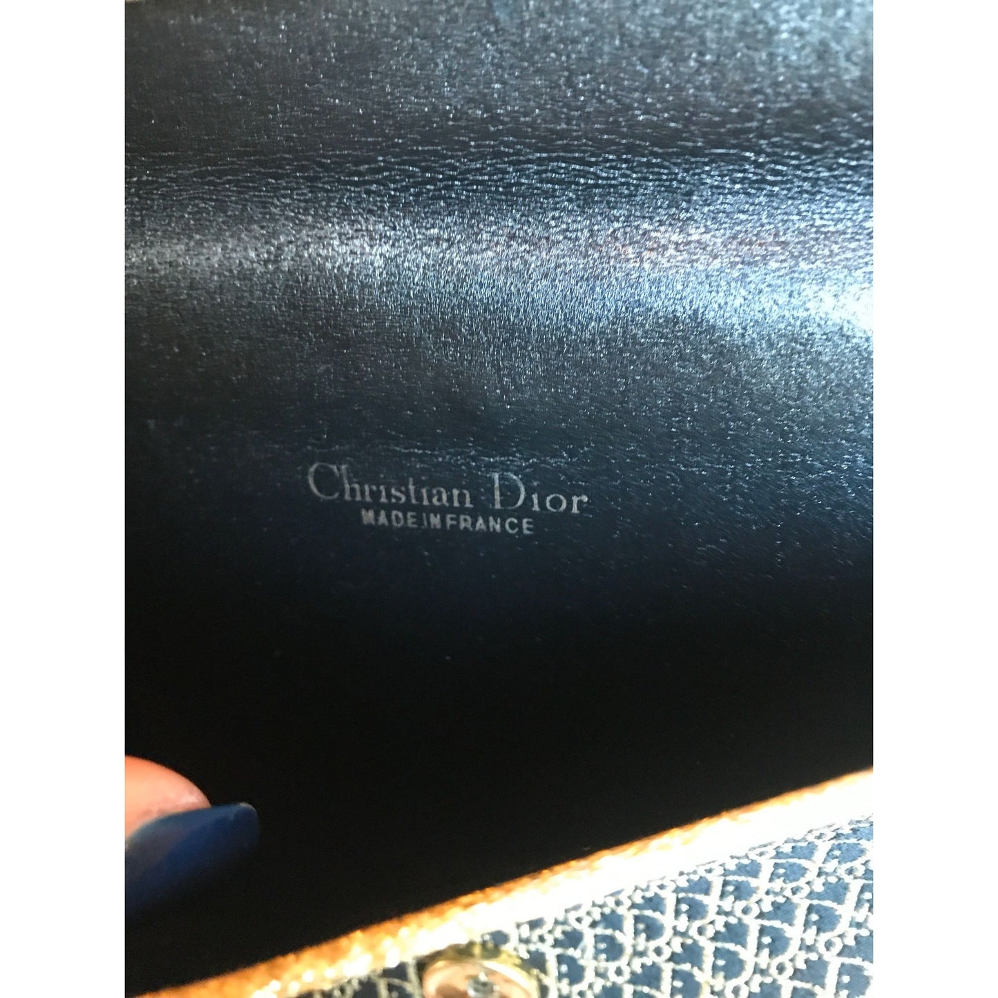 Vintage 1970’s Clutch Evening Bag Christian Dior Black & Gold Made In France