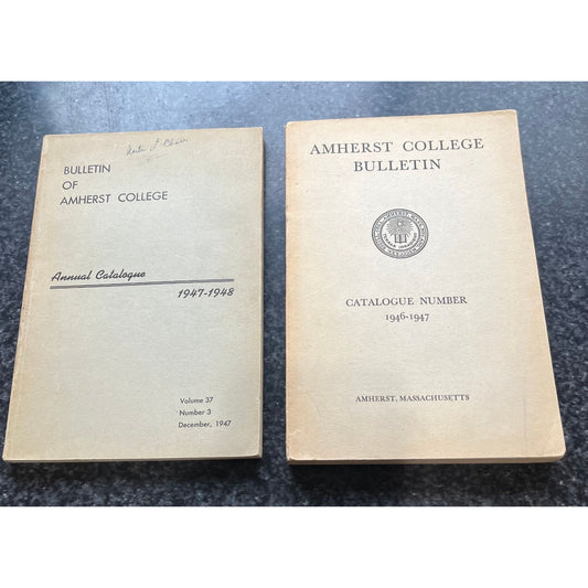 Vintage Amherst College Bulletin Catalog Number 1946-1947, 1947-1948 Each Sold Separately