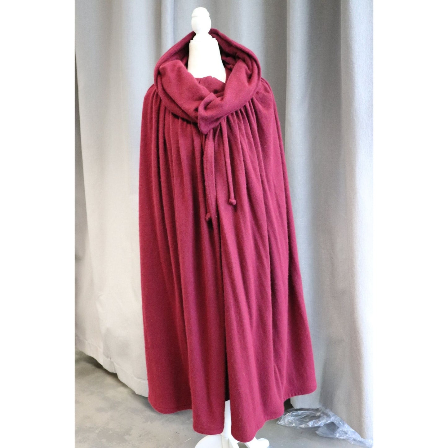 Vtg Deep Red Wool 1960s Valentino Boutique Set Includes Dress, Cape, And Turban Authentic Vintage Valentino Made In France