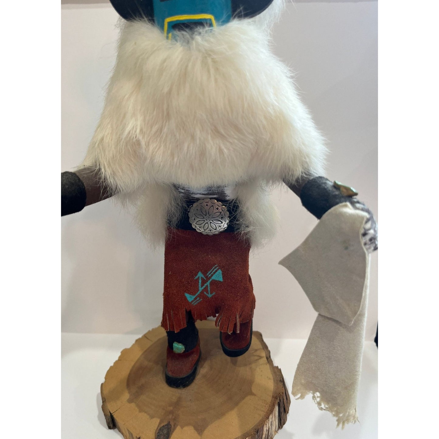 Vtg Navajo Kachina Large Doll Medicine Man Signed by Artist F. Charley 125107 On Base Copy Of Kachina Navajo History