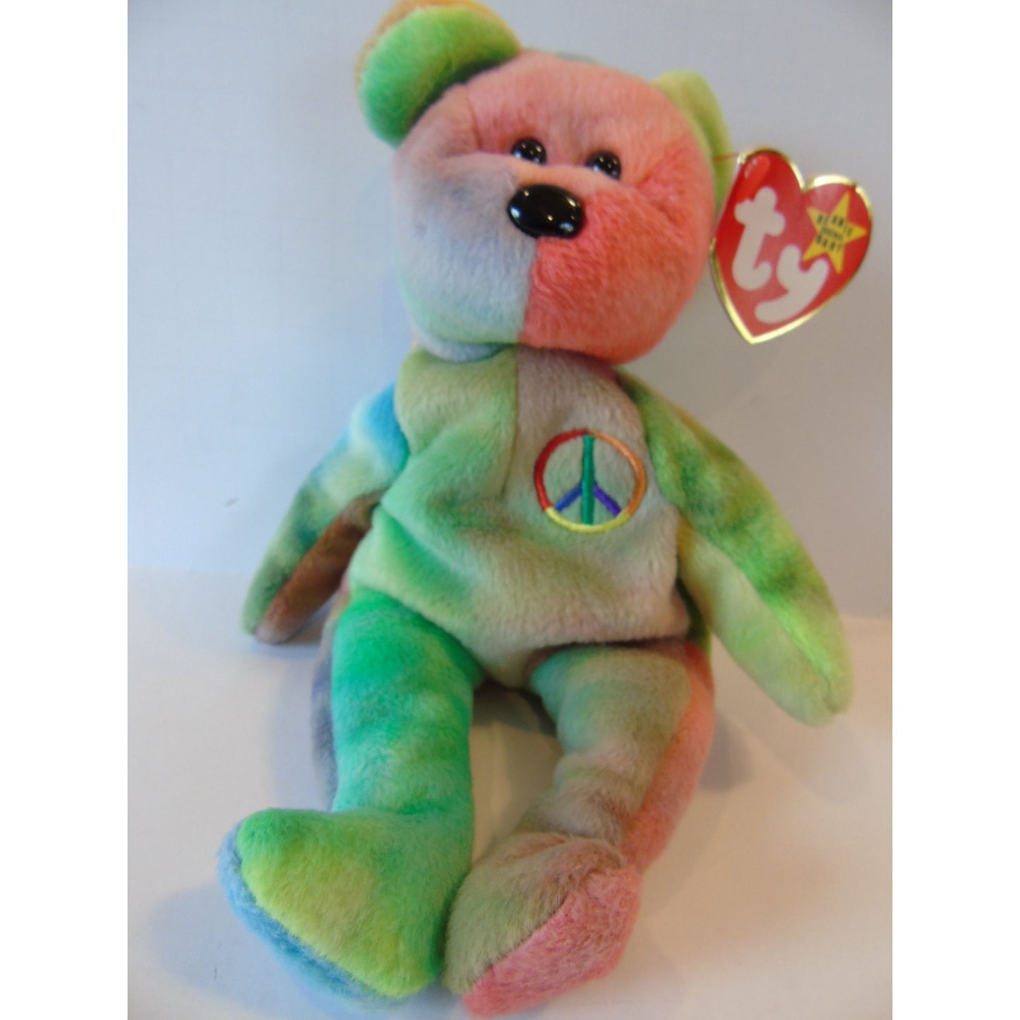 Ty Beanie Babies Peace Bear New With Tag 2-1-96 Style 4053