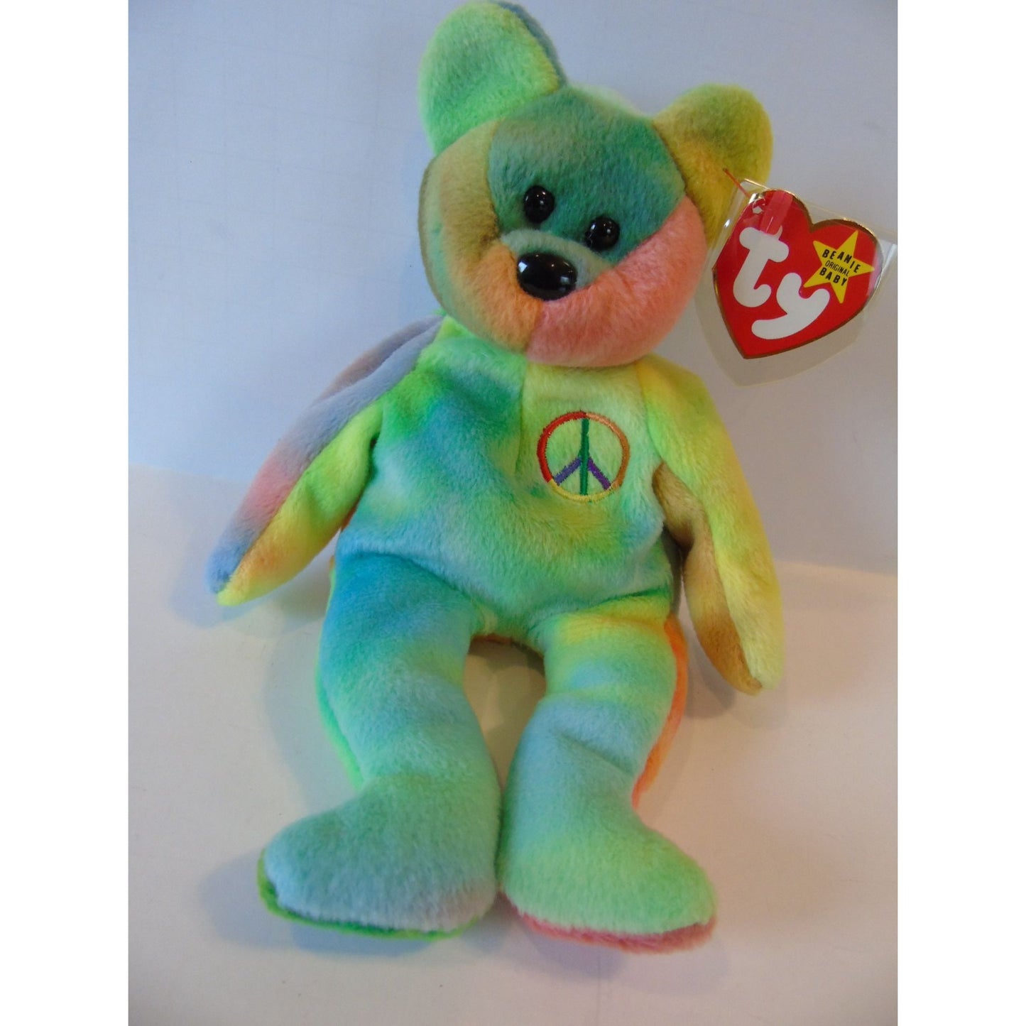 Ty Beanie Babies Peace Bear New With Tag 2-1-96 Style 4053 Tie Dye