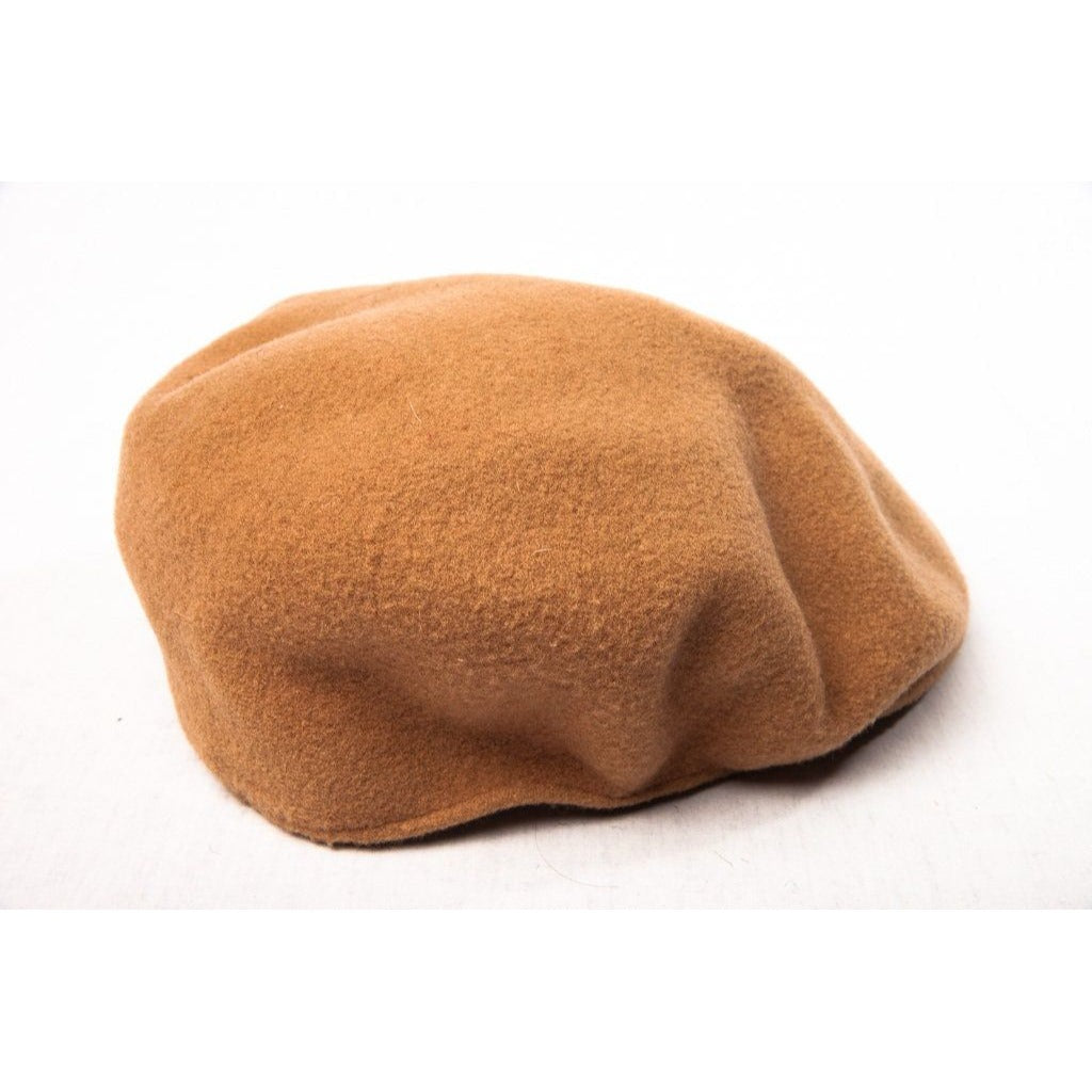 Vintage 1970's KANGOL CAP Newsboy Hat Design Made In England 100% Pure Virgin Wool 7" Brown