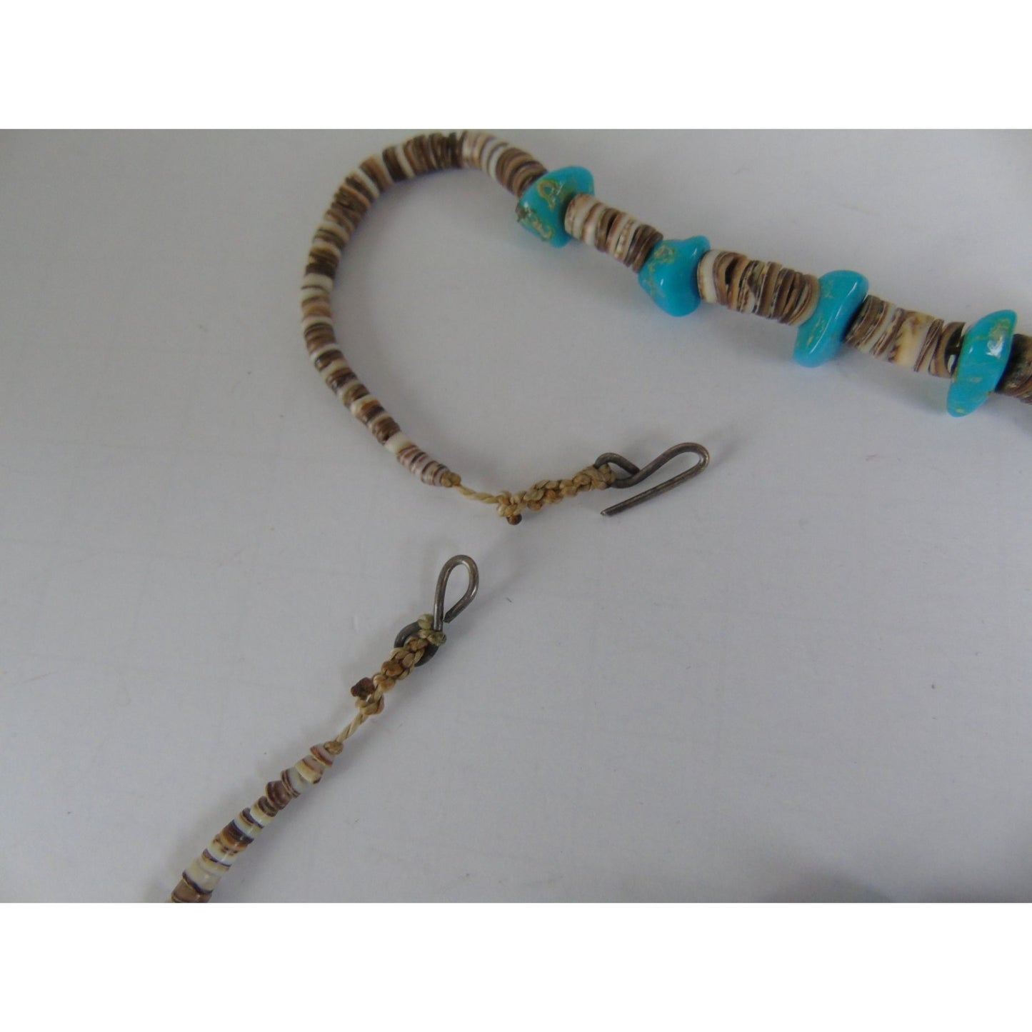 Vintage Heishi Necklace Turquoise Beads Graduated Shell Beads Santo Domingo Native American