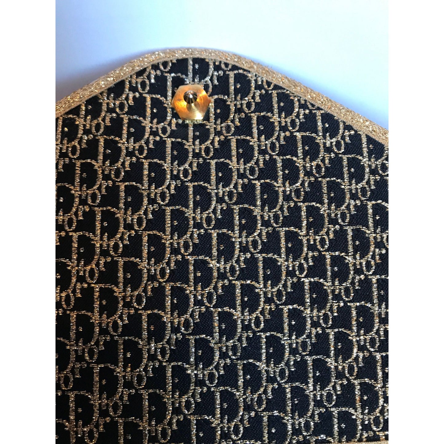 Vintage 1970’s Clutch Evening Bag Christian Dior Black & Gold Made In France