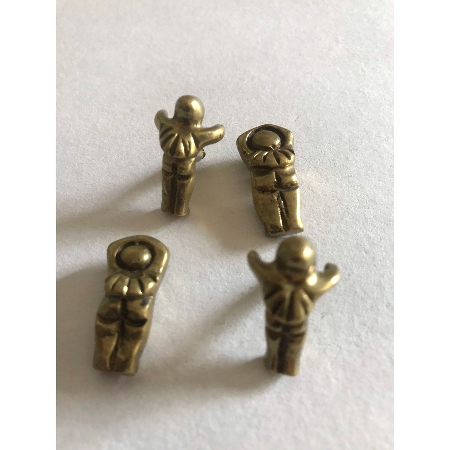 Vtg 1970's Male Female Screw Together Molten Brass Cufflinks Brutalist Modernist Cubist Abstract