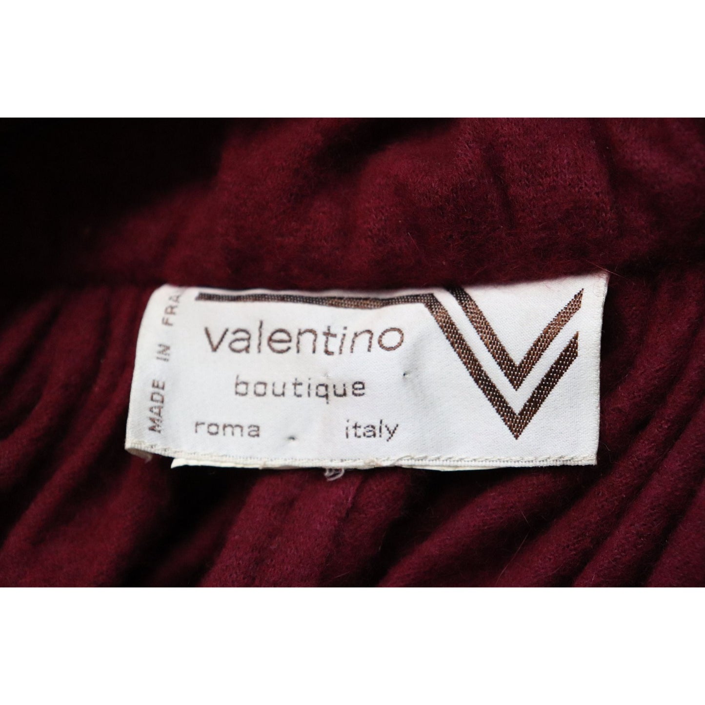 Vtg Deep Red Wool 1960s Valentino Boutique Set Includes Dress, Cape, And Turban Authentic Vintage Valentino Made In France