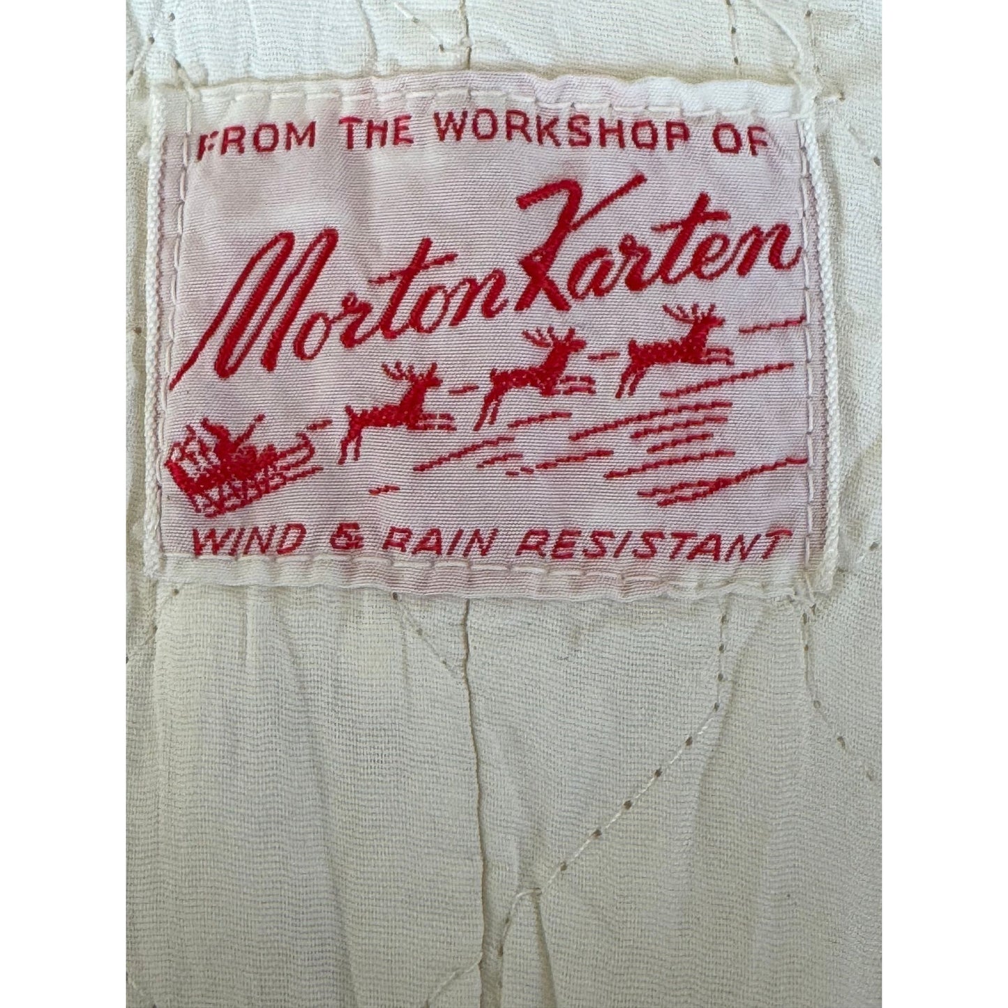 Vtg 1950s The Workshop of Morton Karten Girl's Pink Winter Snow Bunny Suit Wind & Rain Resistant 3-6 Mos. Zipper Sides Mittens Bootie