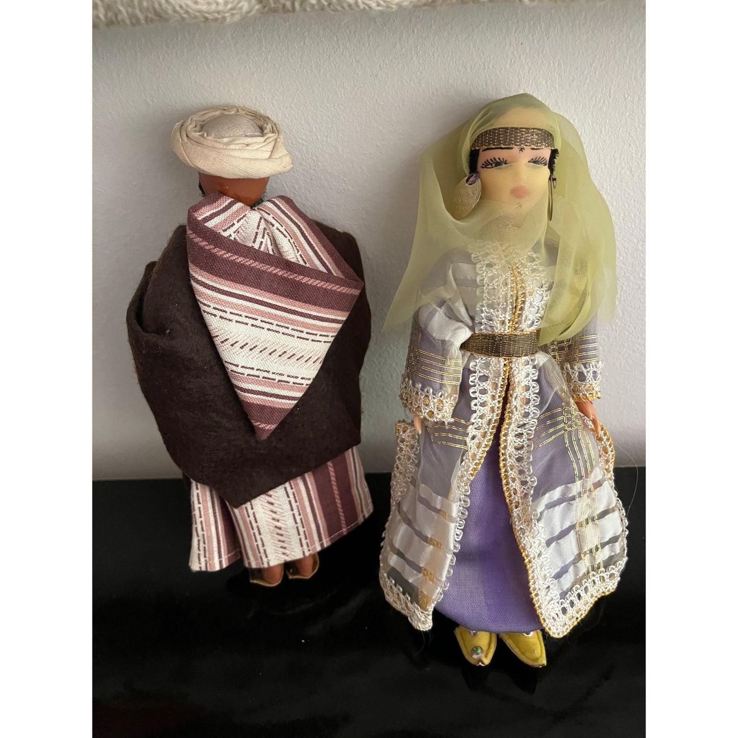 Vtg Moroccan Male Berber Female Fatima Doll Folkloric LATIFA Depose Passport In 5 Languages Hand Made In North Africa