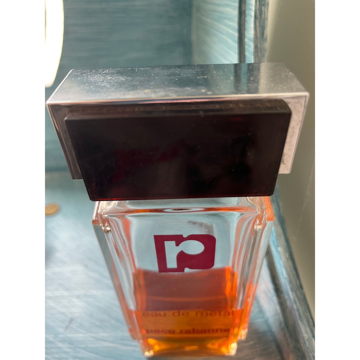 Paco Rabanne Eau de Metal Women's Vintage Fragrance. 200 ml 6.7 fl. oz. 90Degrees Half Full TESTER