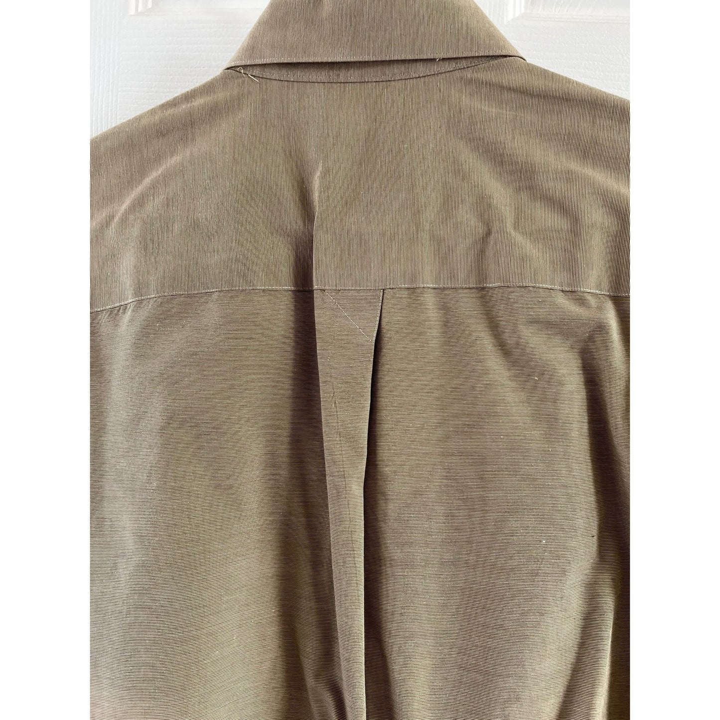 Vtg DKNY Men's Dress Shirt in Tan 16 1/2" 32-33 Sleeve Made In Guatemala Of Imported Fabric 100% Cotton