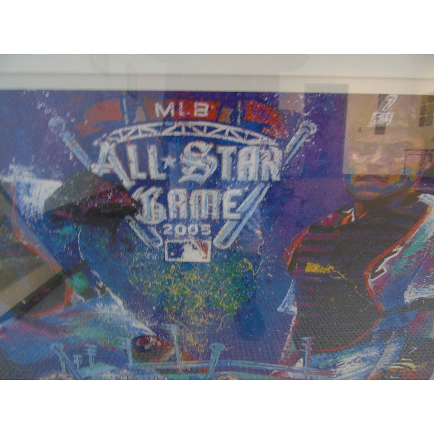 Bill Lopa Artist Poster Framed MLB 2005 Allstar Game Comerica Park Signed Poster Ivan Rodriguez