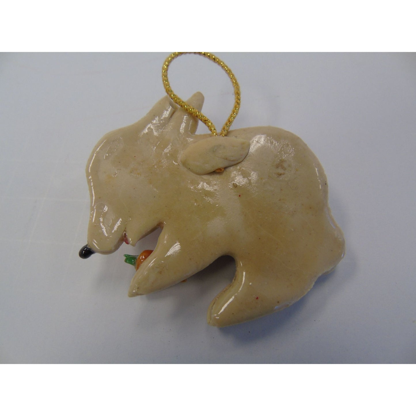 Vintage 2 Handmade Salt Dough Christmas Ornaments Sweet Pig & Peruvian Woman With Baby