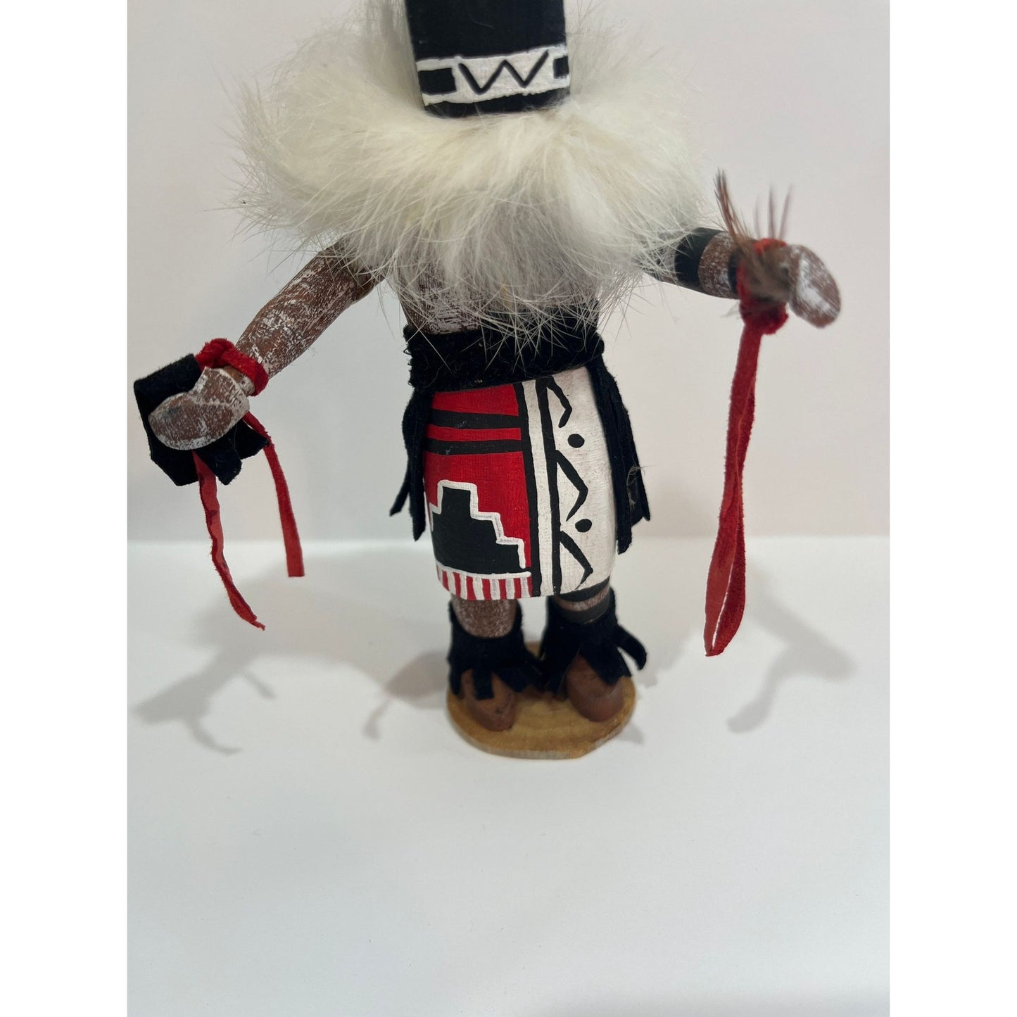 Vtg Navajo Kachina "Left Hand" Doll Signed by CC Carved By A Navajo 6 1/2" Copy Of Kachina History