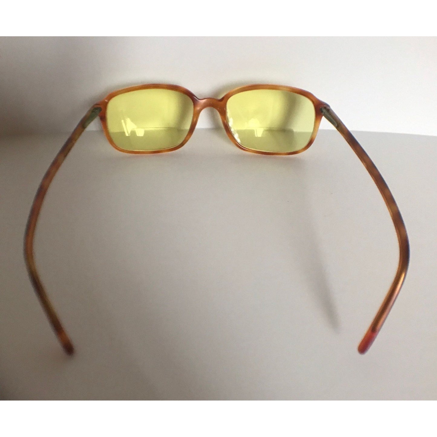 Vtg Tortoise Shell Rectangle Eyeglasses Yellow Tinted GIORGIO ARMANI Plastic 2055 015 51018 140 Made in Italy