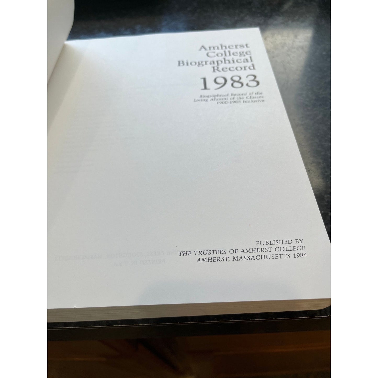 Amherst College Biographical Records 1983 Graduates & Non-Graduates 1900-1983 Softcover Ken W. Faerber