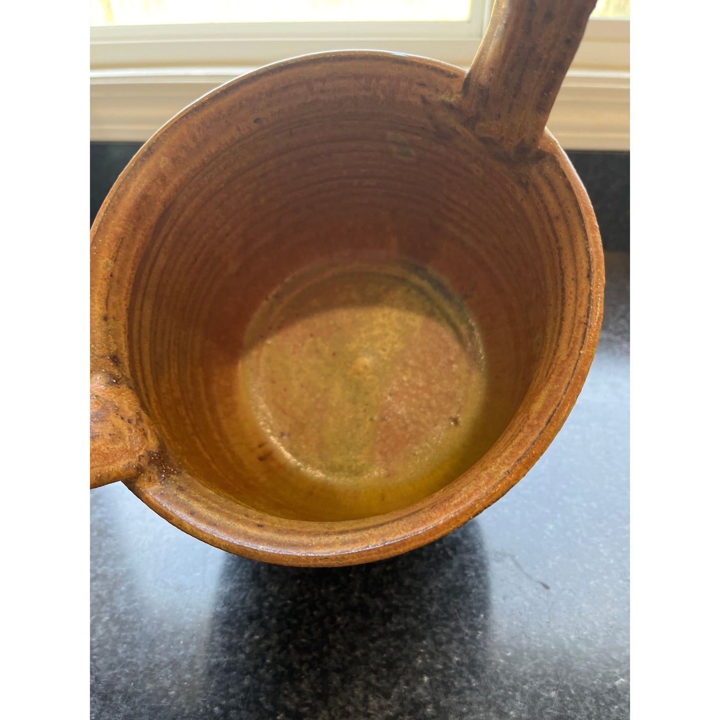 Vtg Handmade Art Fine Pottery Ceramic Basket Ribbed Glazed Beige Brown Signed By Artist NAHLER Barbara Nahler