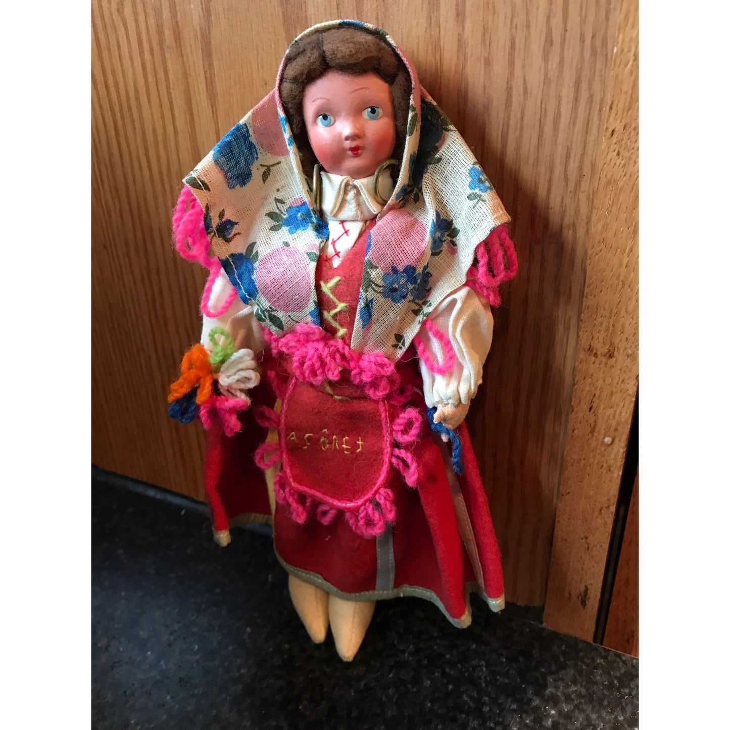 Vintage Handmade Doll Made In The Azores In Traditional Costume Portuguese Doll 8.5"