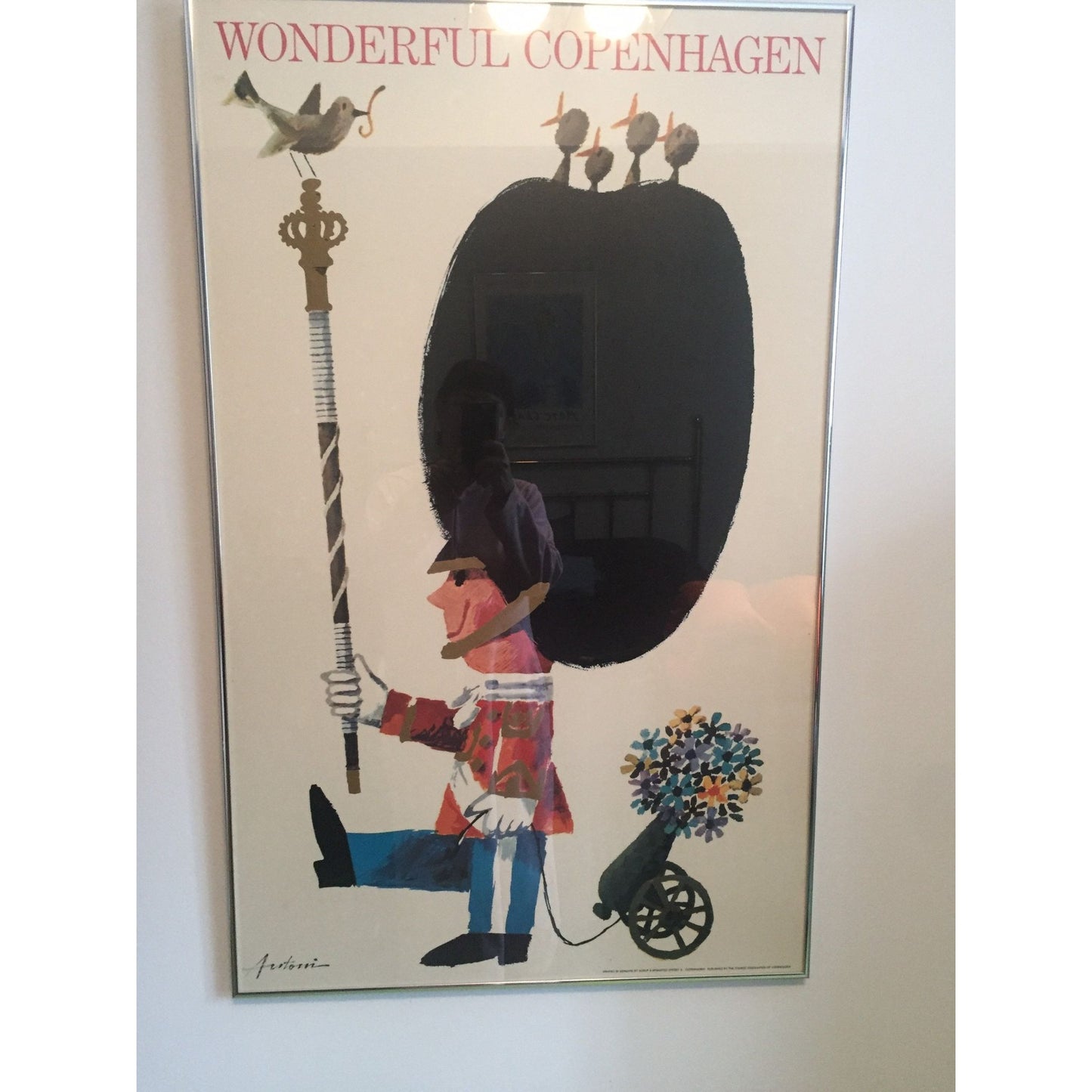 Vintage Poster 1970's Original Framed WONDERFUL COPENHAGEN Travel Poster Antoni Royal Guard