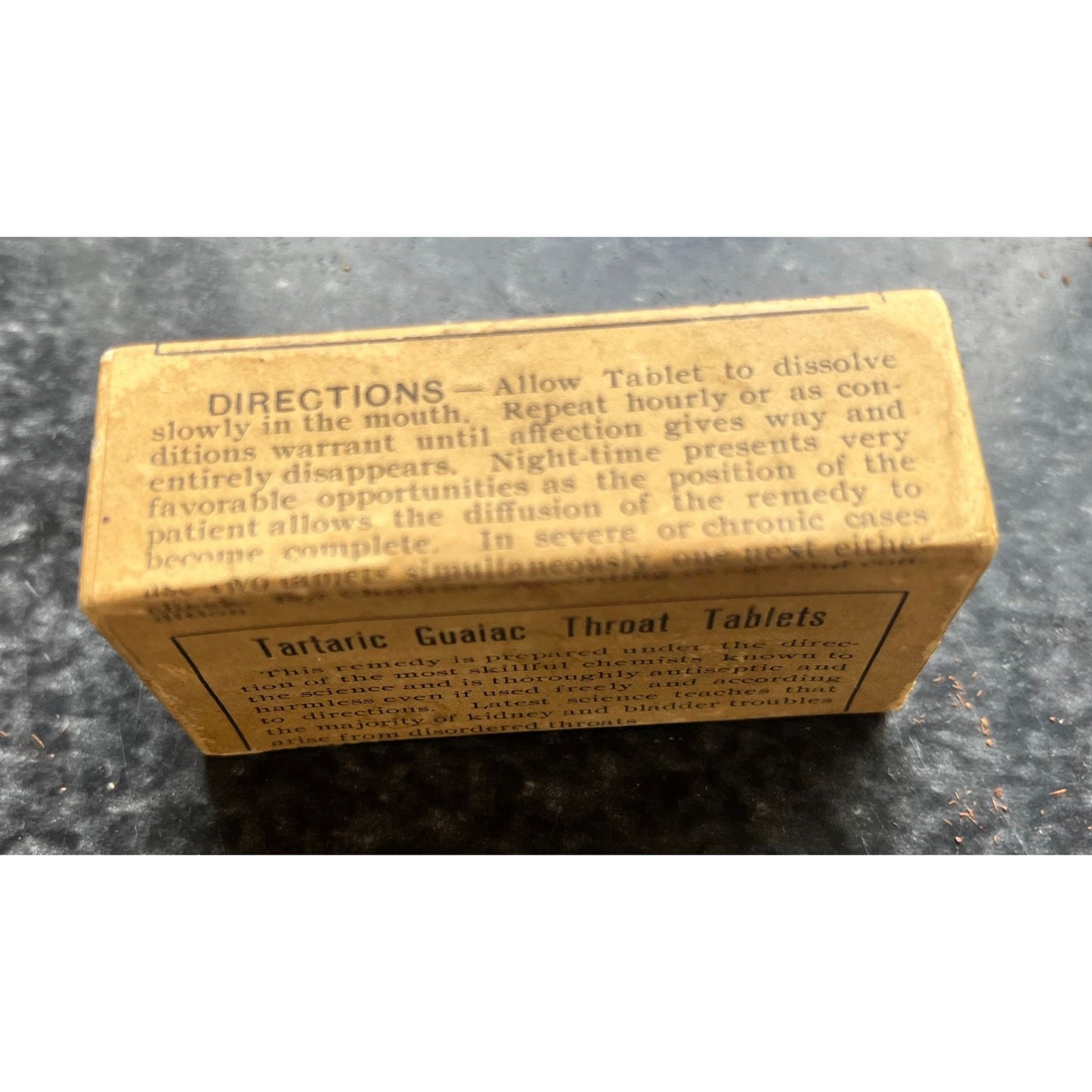 Antique Medicine "Thompson" Tartaric Guaiac Throat Tablets Thompson Co. Avon, N. Y. Sealed Box Collector's Items