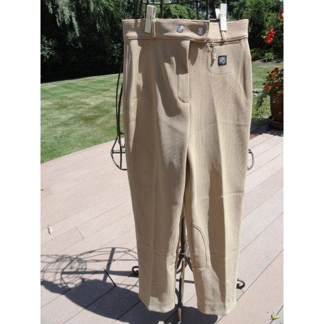 Vintage 1990's Girl's DKNY Beige Ribbed Pants Nylon & Spandex Size 12 Made In Hong Kong