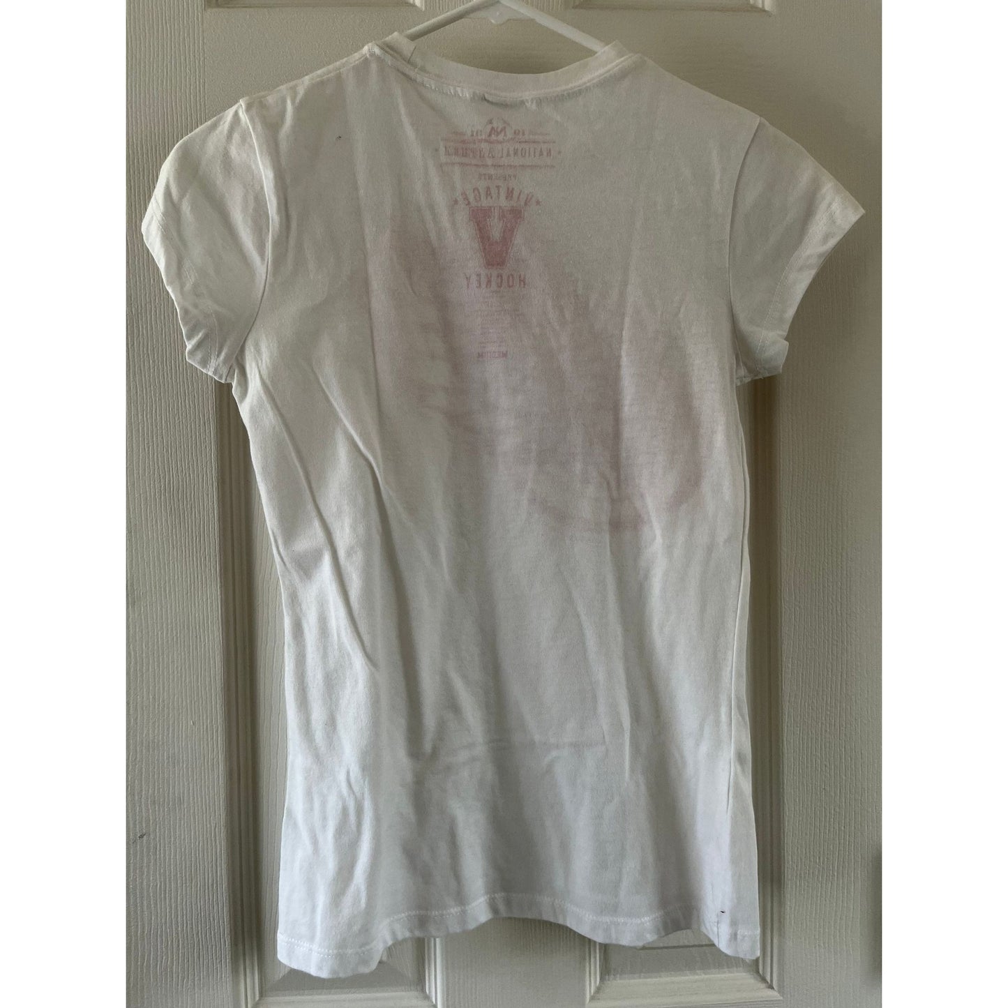 Vtg Women's Detroit Red Wings Hockey White Red T-Shirt 1931 National Anthem Presents Vintage NHL Hockey M