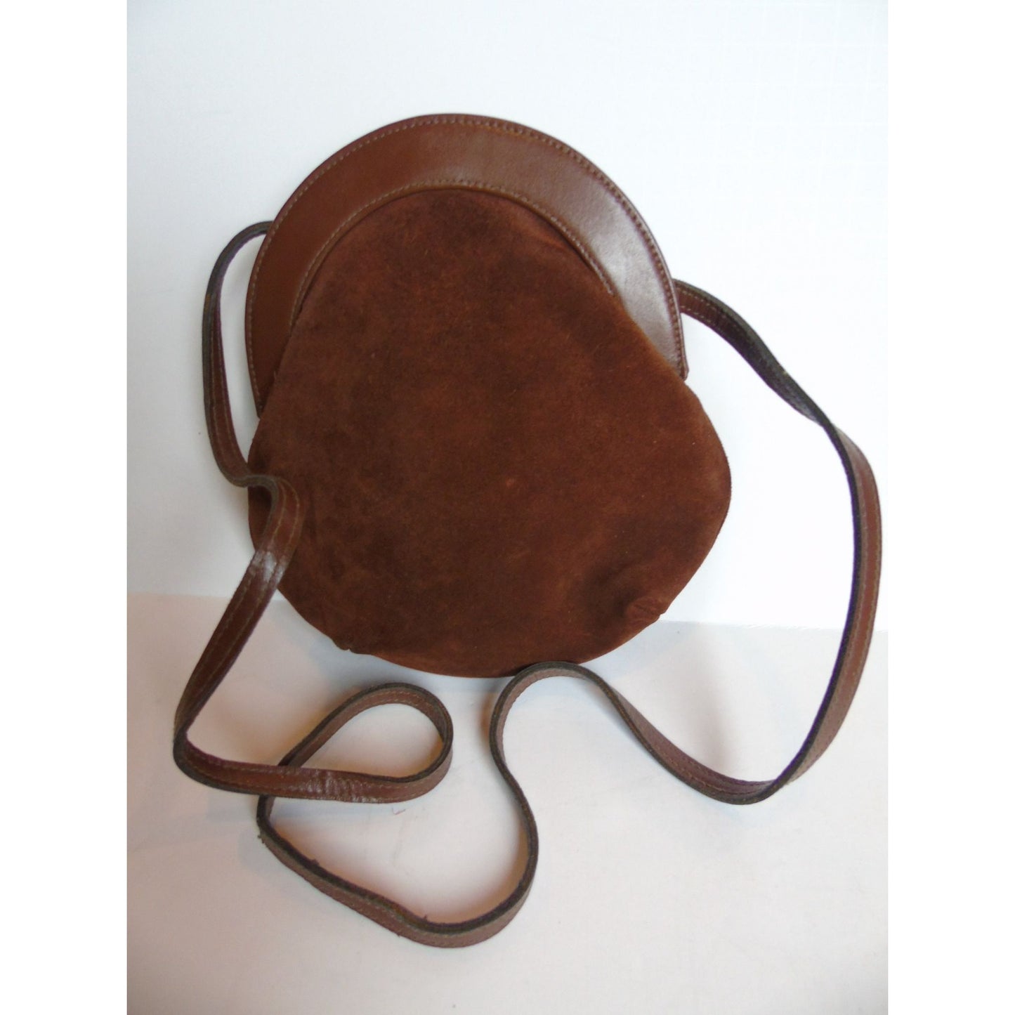 Vintage Harry Rosenfeld Suede And Lucite Clutch Crossbody Shoulder Bag Brown 1950's