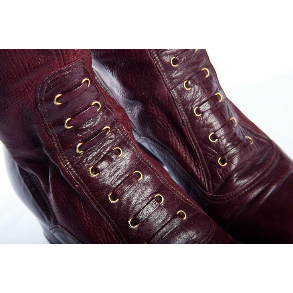 Women’s Leather Boots 1970’S Degas Calzados ELDA CHIERNO Spain SFA Maroon 5M