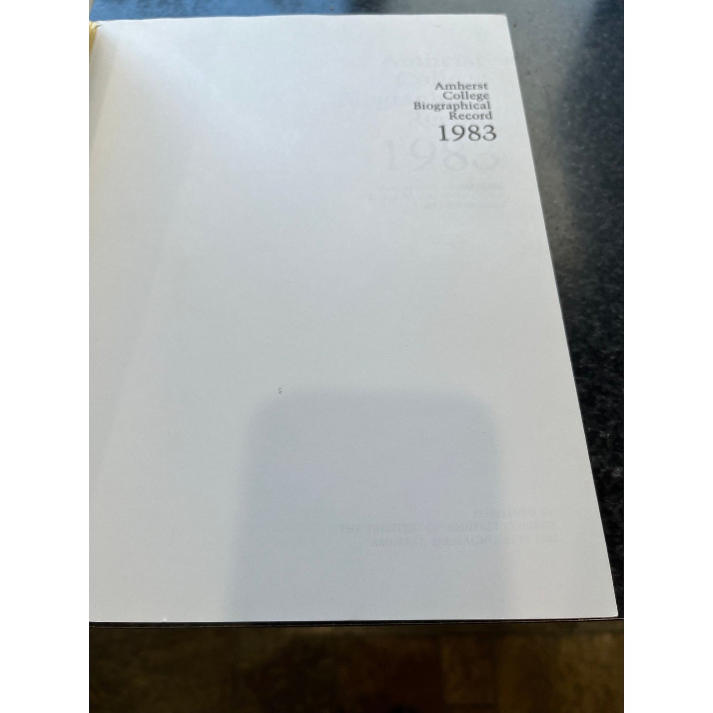 Amherst College Biographical Records 1983 Graduates & Non-Graduates 1900-1983 Softcover Ken W. Faerber