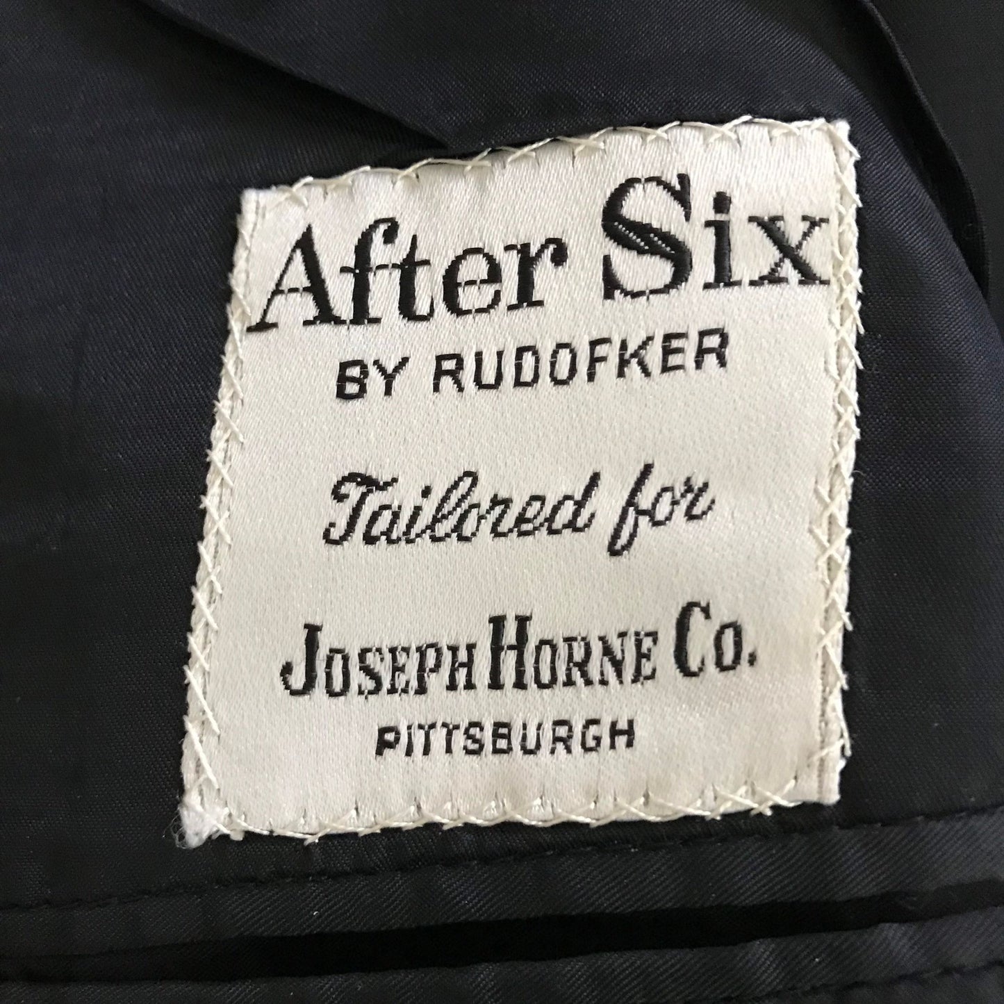 Vtg 1960's After Six By Rudofker Black Wool & Satin Tuxedo Double Breasted Jacket Tailored For Joseph Horne Co. Pittsburgh 40R