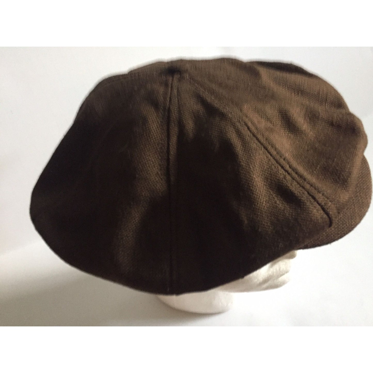 Vintage Newsboy Cap Hat Gramercy 1960's Linen Brown With Paper Union Tag 7 1/8