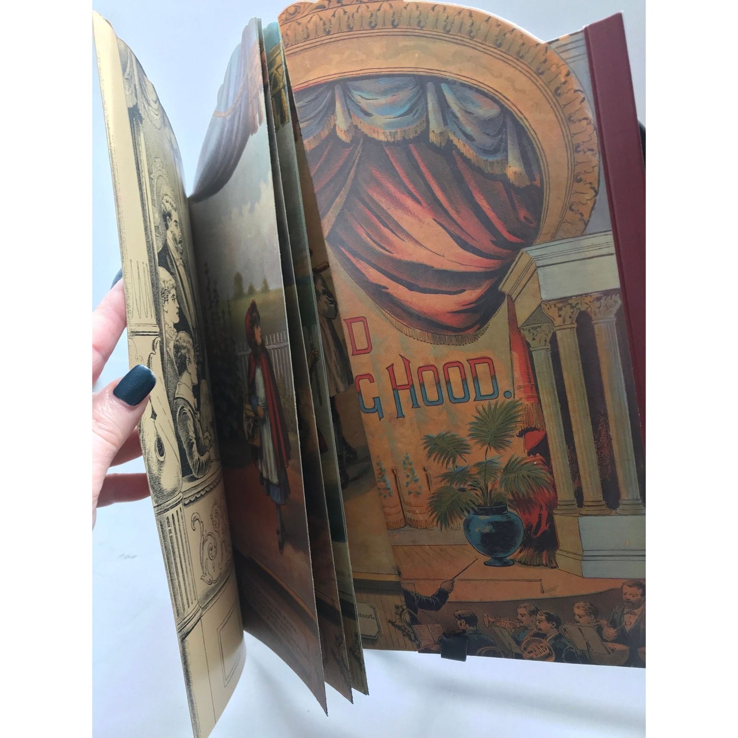 Vintage 1891 Scarce Victorian Book Red Riding Hood Theater Pantomime Toy Book By McLoughlin Replica Of The Antique Original