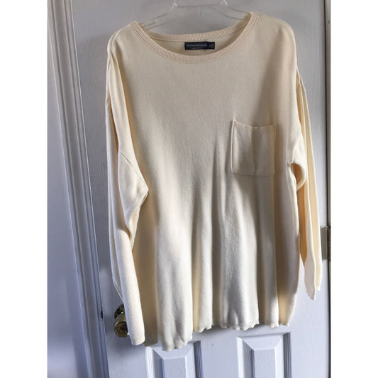 Vintage 1980's J. Peterman Beige Unisex Top Lexington KY Size Large 100% Cotton Long Sleeves