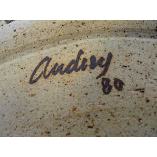 Vintage 1980 Handmade Ceramic Vase Pottery Signed Audrey 80 Colony Interiors 759