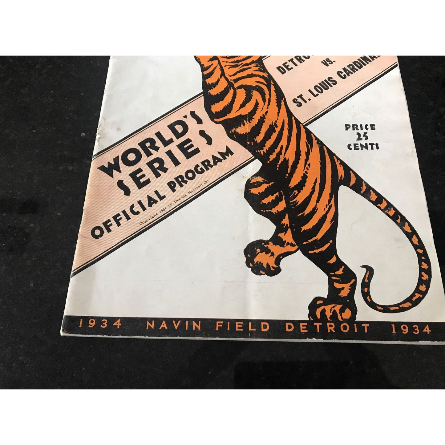 Vintage 1934 World Series Navin Field-Issued Program Detroit Tigers Vs. St. Louis Cardinals