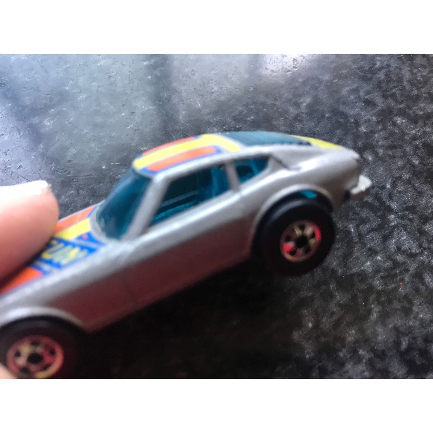 Vtg Z Whiz Hot Wheels Datsun 1976 Made In Hong Kong Blue Yellow Orange Gray