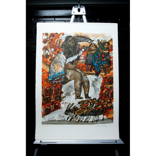 1968 Theo Tobiasse "Diaspora" No. 4 Hand Colored Lithographs Suite Of 18 Hand Signed & Numbered In Pencil