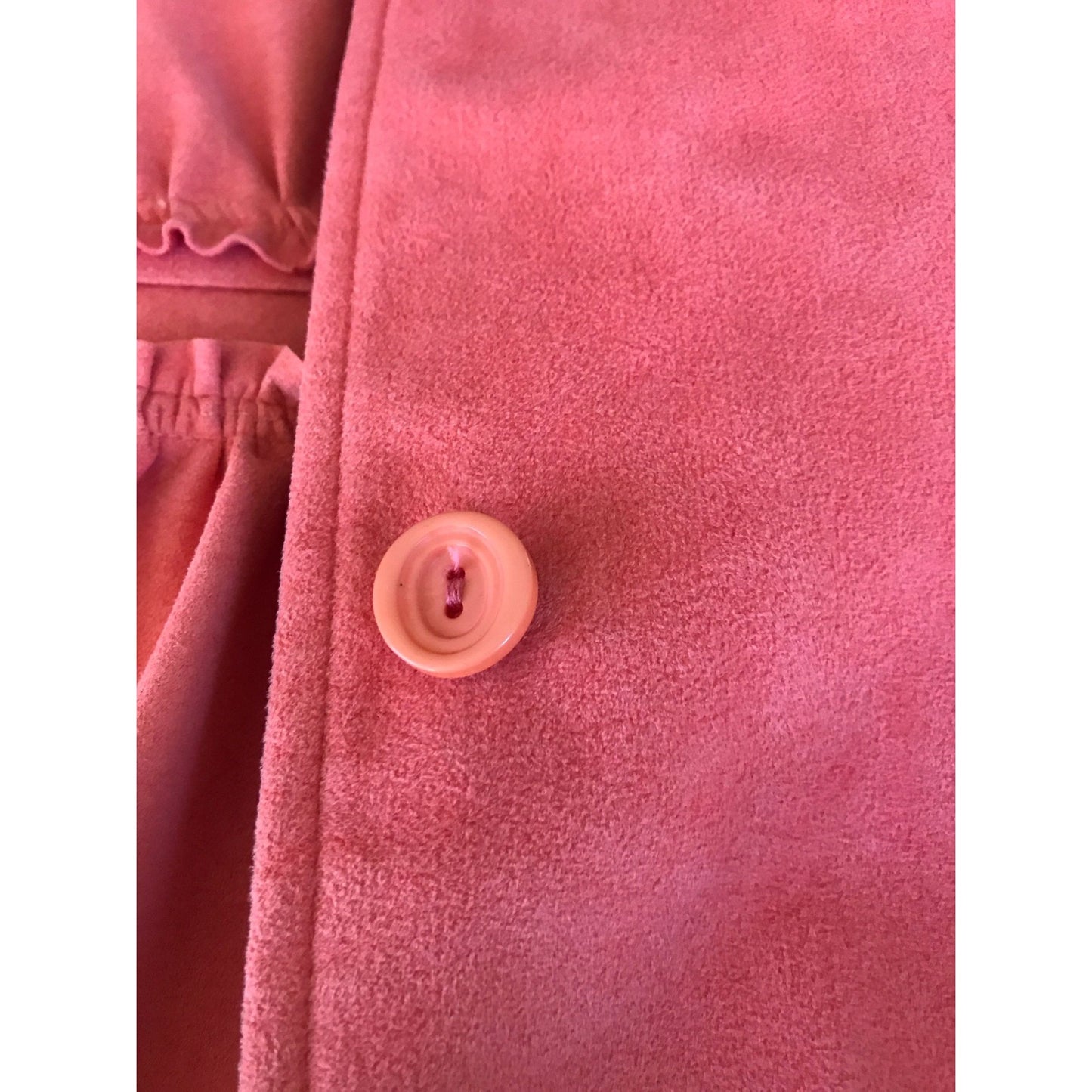 Vintage 1970’s Christian Dior Coat Saks Fifth Salmon Maxi Dress Mint S 14 Ultra Suede Attached Belt