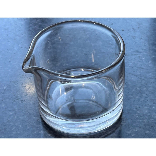 Antique 1930's Clear Glass Creamer E. & J. B. 3" x 3" Stamped On Glass