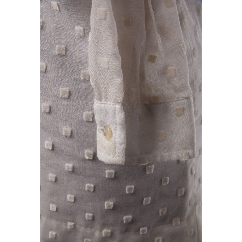 Vintage 1960’s Shirt Dress Girl’s "Girl Town" White Size 8 Pearl Buttons