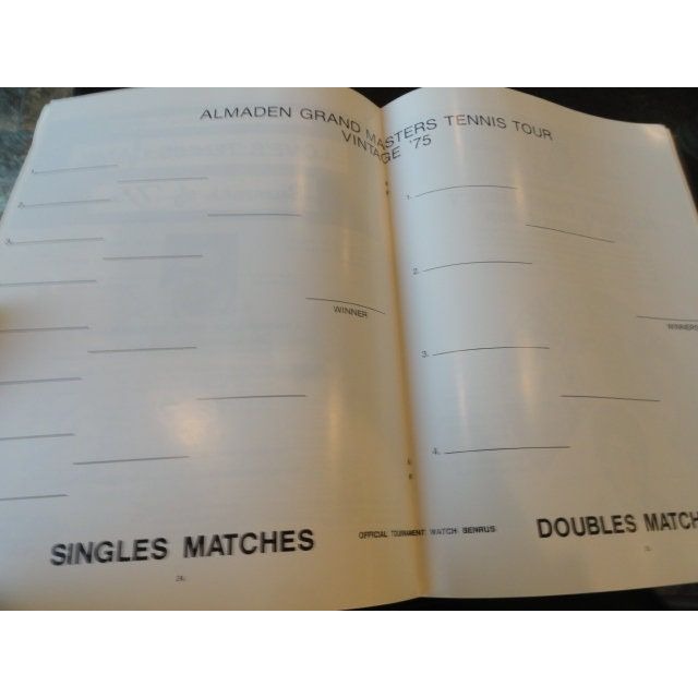 Vintage ’75 Bobby Riggs Signed Autographed GRAND MASTERS’ Tennis Program Detroit MI
