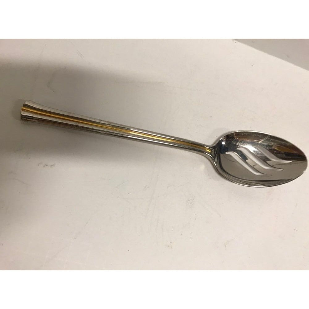 Mikasa Pierced Tablespoon Newport Gold (Stainless,Gold Accent) Serving Piece