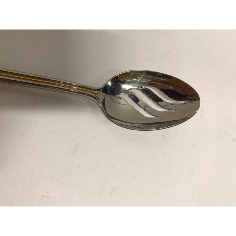 Mikasa Pierced Tablespoon Newport Gold (Stainless,Gold Accent) Serving Piece